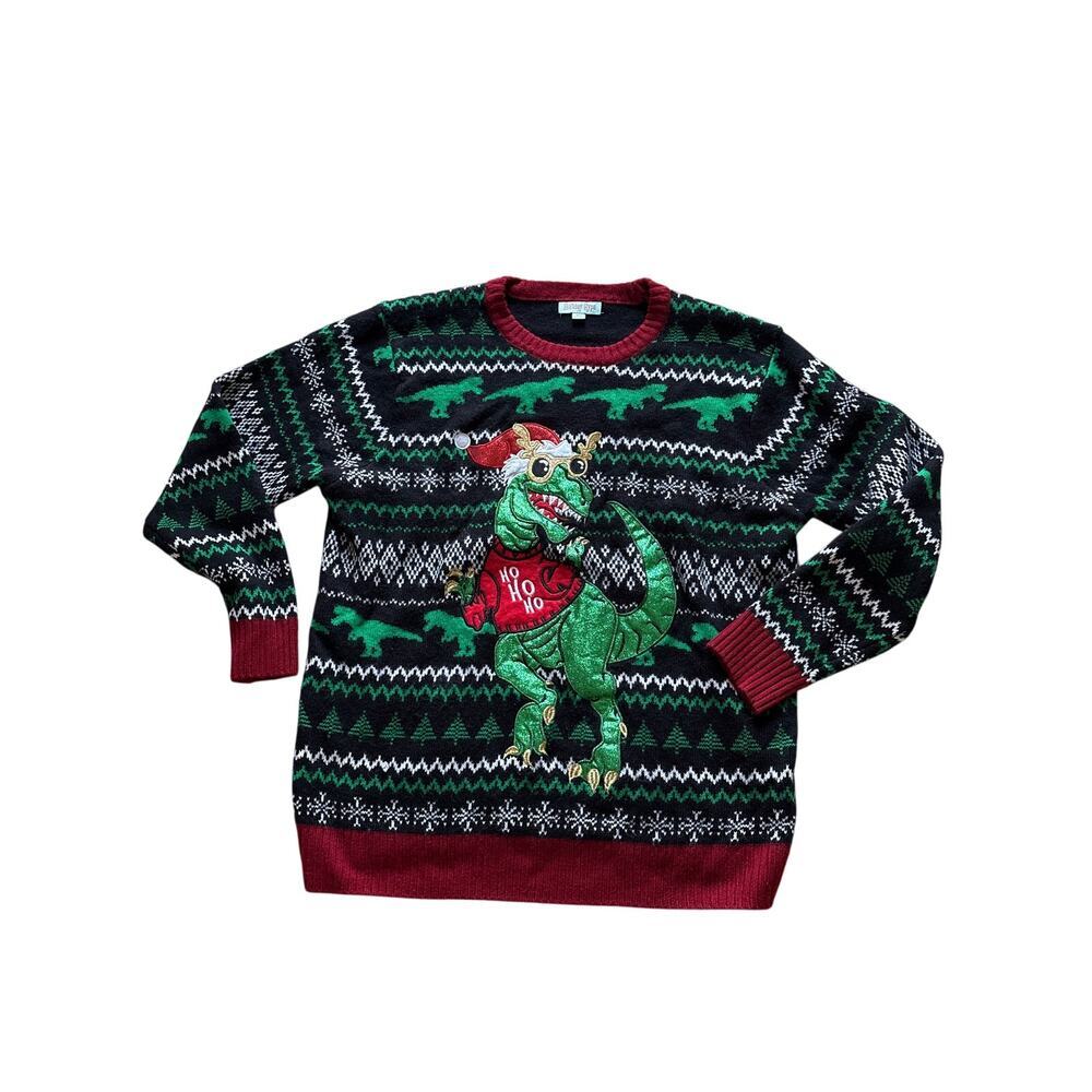 Holiday Hype T-Rex Christmas Sweater XL